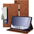 Etui do Samsung Galaxy Tab A9+, Classic, z miejscem na rysik, brązowe