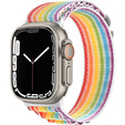 Pasek Nylonowy do Apple Watch 1/2/3/4/5/6/7/8/9/10/11/SE Ultra 1/2/3 42/44/45/46/49mm, Tęczowy