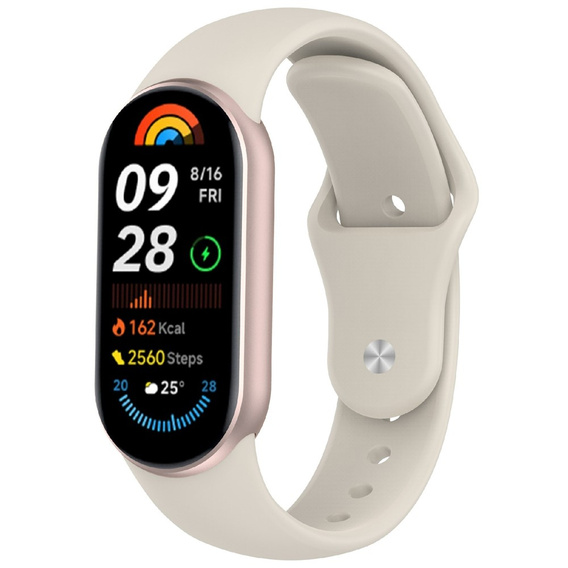 Pasek Silikonowy do Xiaomi Smart Band 10 / 9 / 8, Beżowy