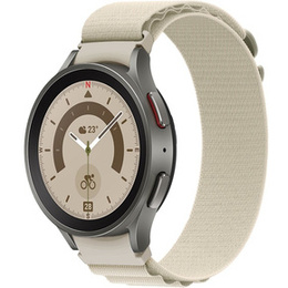 Pasek Nylonowy do Samsung Galaxy Watch 4/5/6/7/FE 40/42/43/44/45/46/47mm, Biały