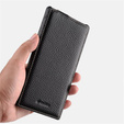 Etui MELKCO z klapką do Samsung Galaxy S25 Ultra, skórzane, flip, czarne