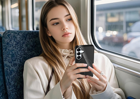 Etui do Samsung Galaxy S25 FE, Silicone Lite, do MagSafe ze smyczką, czarne