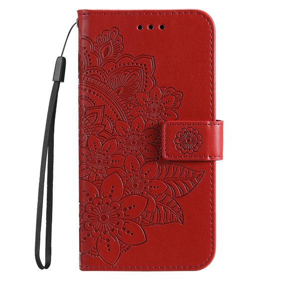 Etui z klapką do Xiaomi Redmi Note 12 4G, Mandala Flower, czerwone