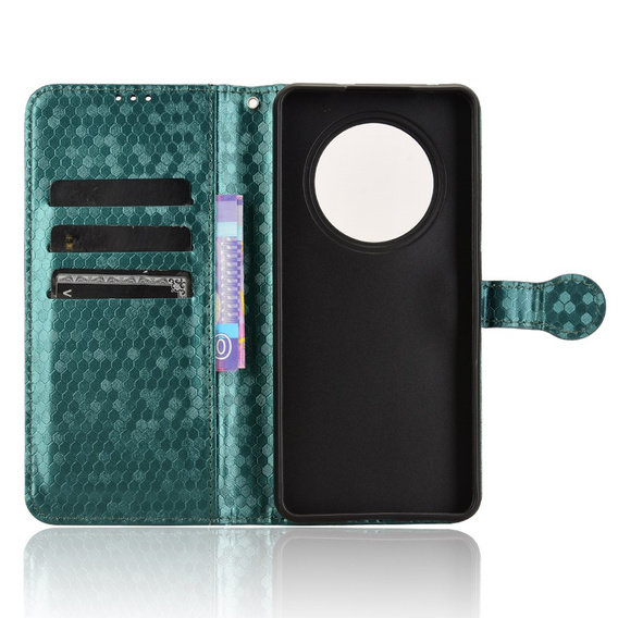 Etui z klapką do Oppo Reno 12FS / 12F, Wallet Rhombus, zielone