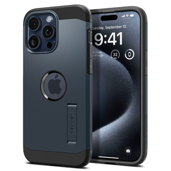 Etui Spigen do iPhone 15 Pro, Tough Armor Mag MagSafe, Niebieskie
