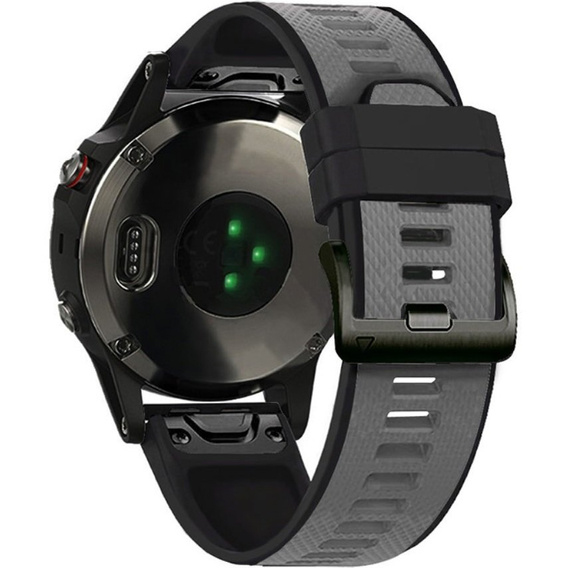 Pasek Silikonowy do Garmin Fenix 5/6/7 Forerunner 945/935, Szary / Czarny