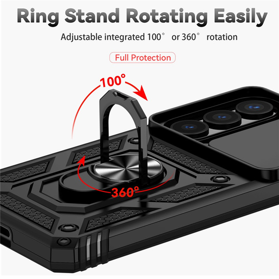 Etui pancerne do Samsung Galaxy S26, CamShield Slide, czarne