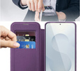 Etui z klapką do Samsung Galaxy S25 Edge, RFID Wallet MagSafe z ochroną aparatu, fioletowe