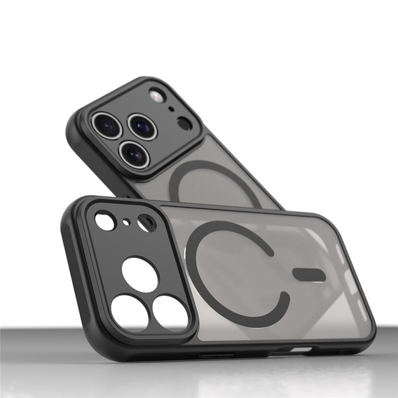 Etui do iPhone 17 Pro, do MagSafe, matowe z ochroną aparatów, czarne