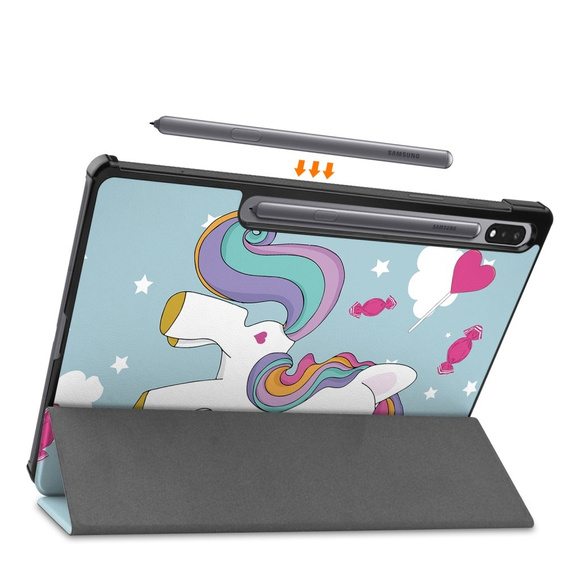 Etui do Samsung Galaxy Tab S9 Plus, Smartcase, unicorn