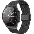 Bransoleta Milanese + Etui z osłoną na ekran do Huawei Watch GT 2 Pro, Czarny