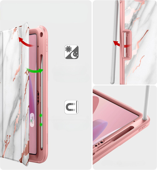 Etui ochronne do iPad 11" 2025 A16 (11 gen.) / 10.9" 2022 (10 gen.), Suritch Full Body Marmur