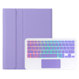 Etui z podświetlaną klawiaturą Bluetooth i touchpadem do Samsung Galaxy Tab A11+ – fioletowe