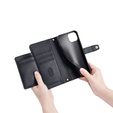 Etui z klapką do iPhone 15, Wallet Zipper Pocket, czarne