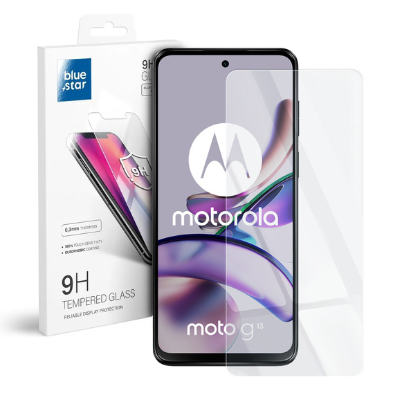 Zestaw Etui Gradient Dropproof do Motorola Moto G73 5G, Fioletowe / Niebieskie + szkło