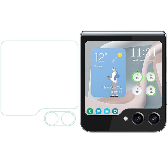 Szkło Hartowane na Aparat i Tylny Ekran do Samsung Galaxy Z Flip5 5G, Przezroczyste