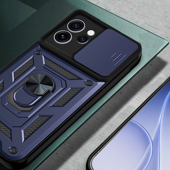 Etui pancerne do Oppo Reno 15 FS, CamShield Slide, niebieskie