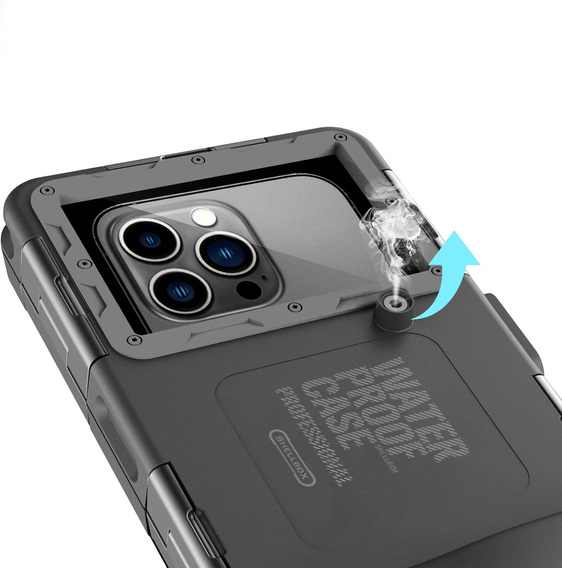 SHELLBOX 2nd gen I Uniwersalne Etui Wodoodporne na telefon z IPX8, czarne