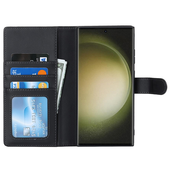 Etui z klapką do Samsung Galaxy S23 Ultra, Wallet, do MagSafe, czarne