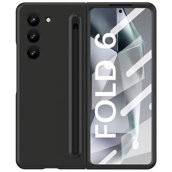 Etui do Samsung Galaxy Z Fold6 5G, ze szkłem i rysikiem, czarne