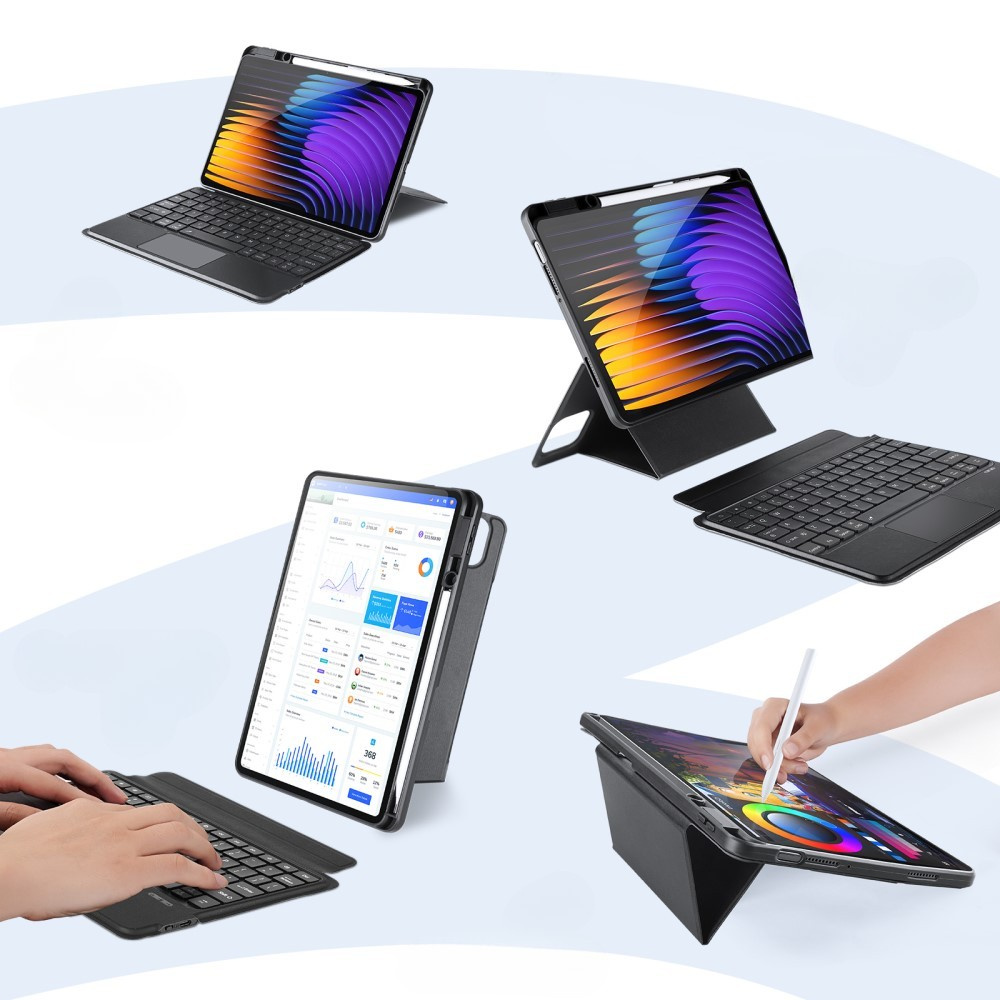 Etui z podświetlaną klawiaturą do Xiaomi Pad 7 / 7 Pro, Dux Ducis DK Series, czarne