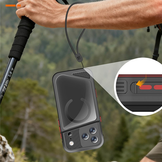 Etui Wodoodporne IP68 do iPhone 17 Pro, SHELLBOX GTM MagSafe, czarne