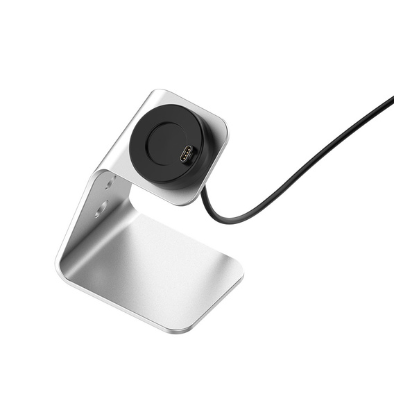 Aluminiowa Stacja Dokująca z kablem USB do zegarków Garmin, Srebrna
