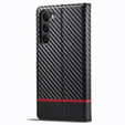 Etui z klapką do Samsung Galaxy S24, Carbon LC.IMEEKE, czarne