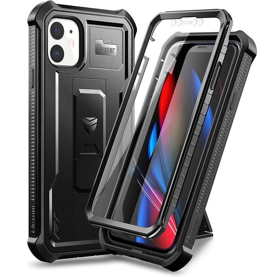 Etui pancerne do iPhone 12/12 Pro, Dexnor Full Body, czarne