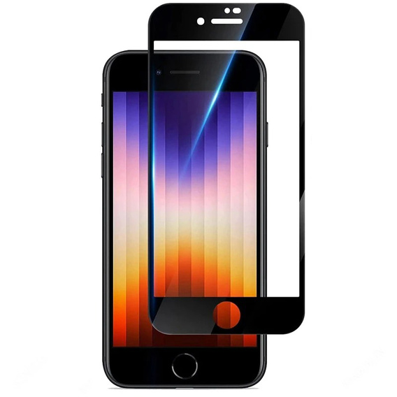 2x Szkło Hartowane do iPhone 7/8/SE 2020/SE 2022, ERBORD 3D pełne, szybka na cały ekran