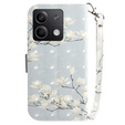 Etui z klapką do Xiaomi Redmi Note 13 5G, Wallet, Magnolia Flowers szare