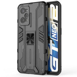 Etui do Realme GT 2 5G / GT Neo 2 / GT Neo 3T, Military kickstand z blaszką do uchwytu, czarne