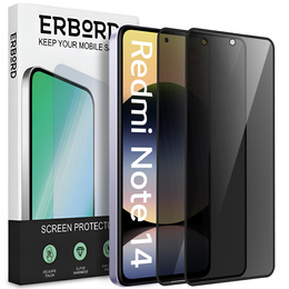 2x Szkło Prywatyzujące do Xiaomi Redmi Note 14 4G, ERBORD Anti-Spy Hartowane