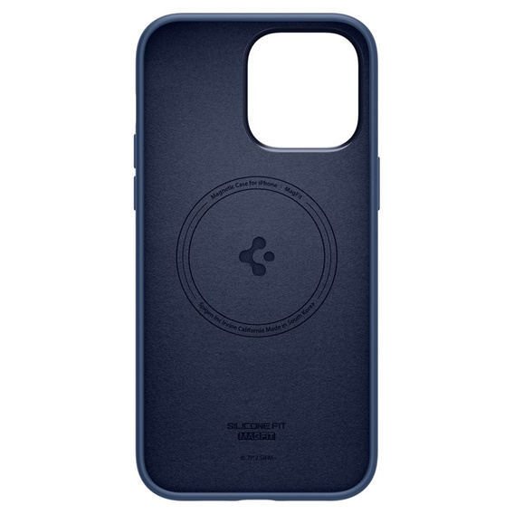 Etui Spigen do iPhone 14 Pro, Silicone Fit MagSafe, Navy Blue