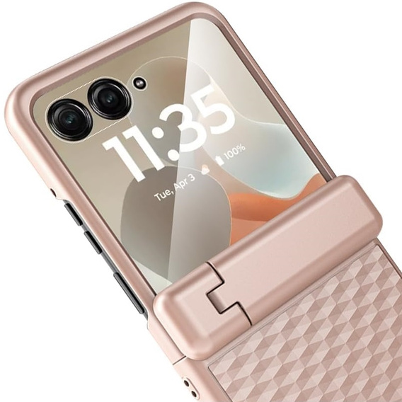 Etui do Motorola Razr 60 Ultra, PC Kickstand Case, ze szkłem, złote