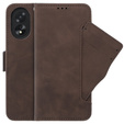 Etui z klapką do Oppo A58 4G, Card Slot, brązowe