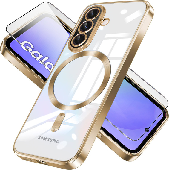 Etui do Samsung Galaxy A36 5G, Electro MagSafe, złote + Szkło na ekran