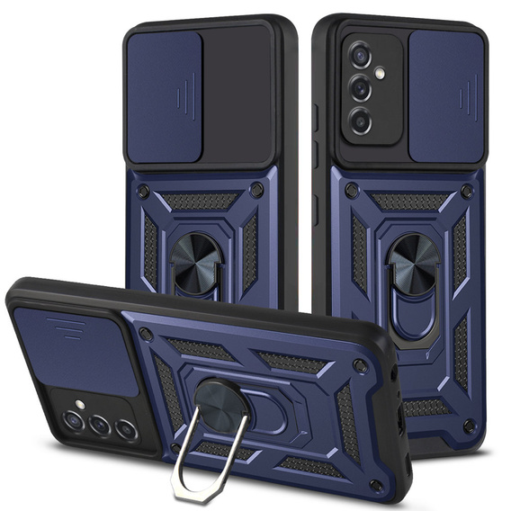 Etui pancerne do Samsung Galaxy M52 5G, CamShield Slide, niebieskie