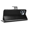 Etui z klapką do Oppo Reno 14 F / 14 FS, Crazy Horse Wallet, czarne