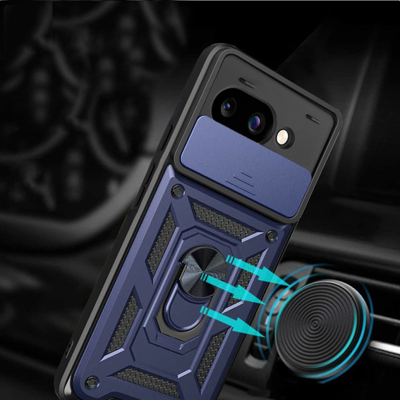 Etui pancerne do Google Pixel 9A, CamShield Slide, niebieskie