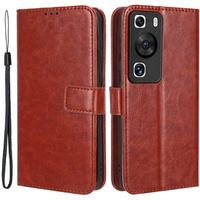 Etui z klapką do Huawei P60 / P60 Pro, Crazy Horse Wallet, brązowe