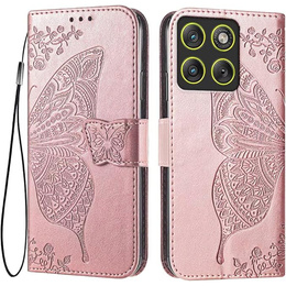 Etui z klapką do Motorola Edge 70, Butterfly, różowe