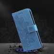 Zestaw Etui z klapką do Samsung Galaxy A54 5G, portfel Mandala i kwiaty, niebieskie + szkło