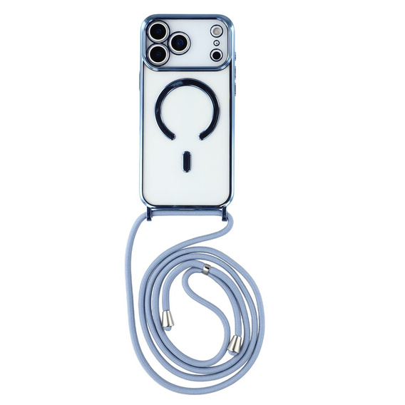 Etui do iPhone 17 Pro, Electro MagSafe, niebieskie + Smycz