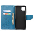 Etui z klapką do Samsung Galaxy A12 / M12 / A12 2021, Butterfly, niebieskie