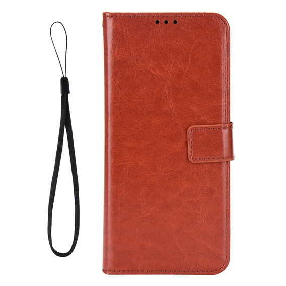 Etui z klapką do Samsung Galaxy A36 5G, Crazy Horse Wallet, brązowe