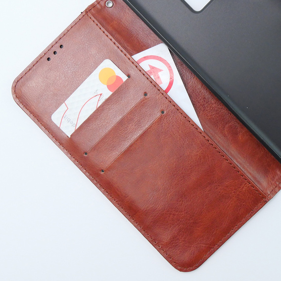 Etui z klapką do Xiaomi 13T / 13T Pro, Crazy Horse Wallet, brązowe