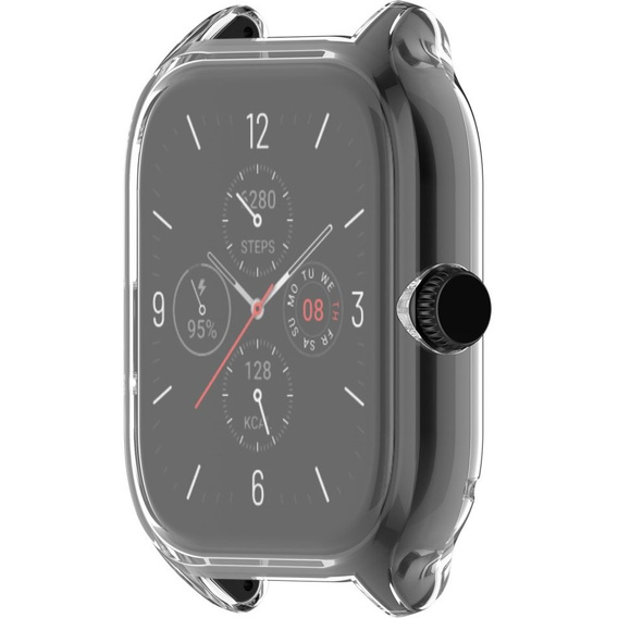 2w1 Etui z osłoną na ekran do Amazfit GTS 4, Przezroczyste