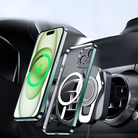 Etui do iPhone 13, Electro MagSafe, zielone + Szkło na ekran