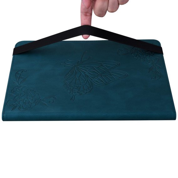 Etui do Lenovo Tab M9, Wallet Pen Slot, butterflies, niebieskie